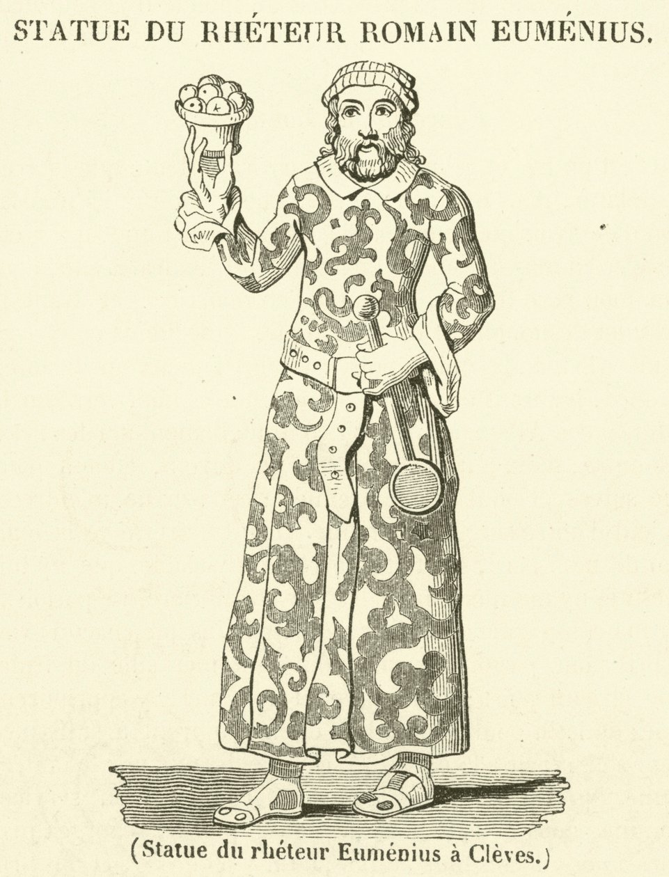 Estatua del reteur Eumenius en Cleves (grabado) de French School