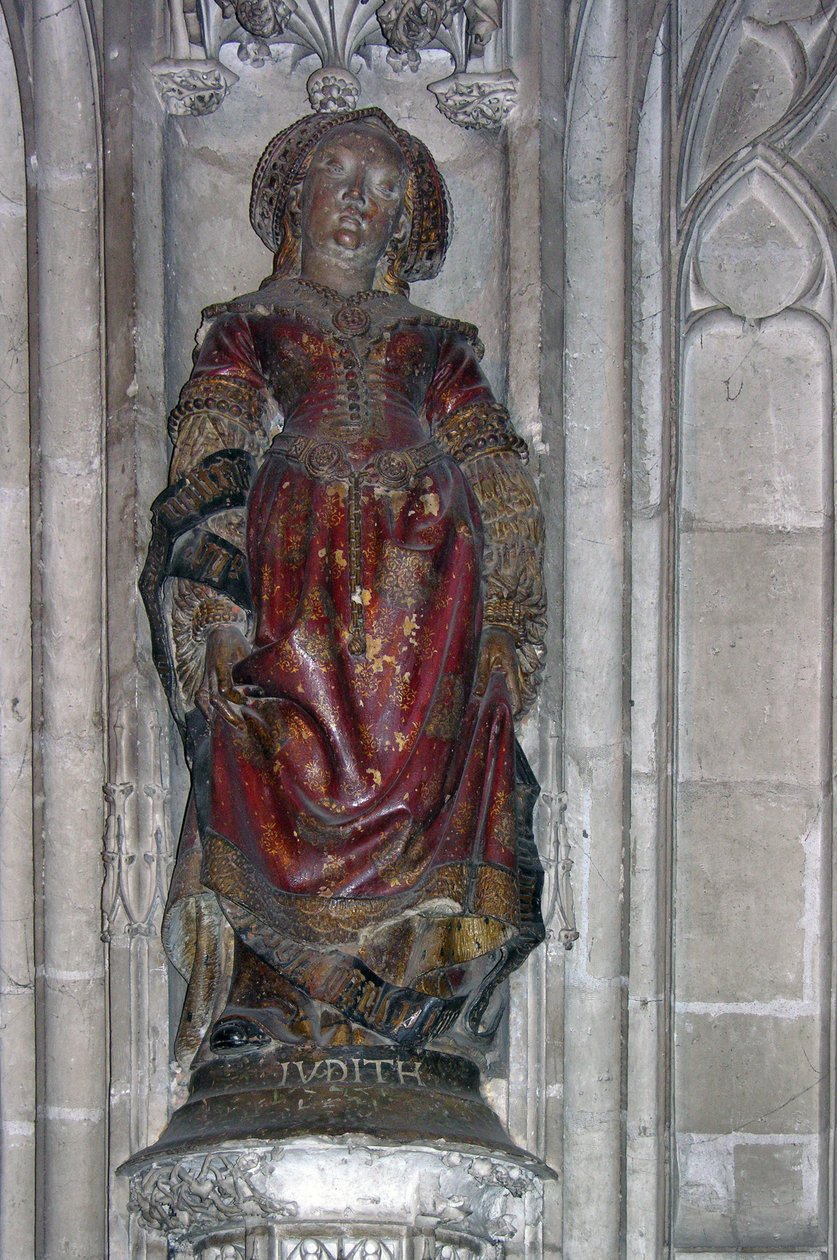 Estatua de Judith (piedra policromada) de French School