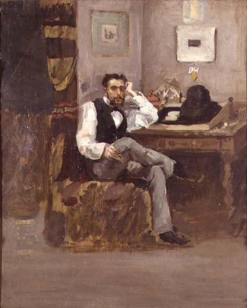 El artista en su estudio de French School