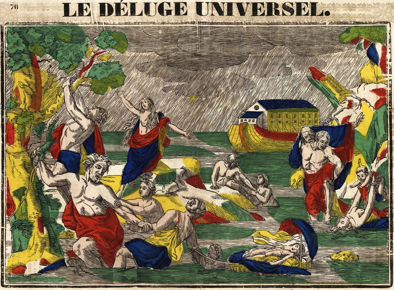 El diluvio universal, imagen de Épinal siglo XIX de French School