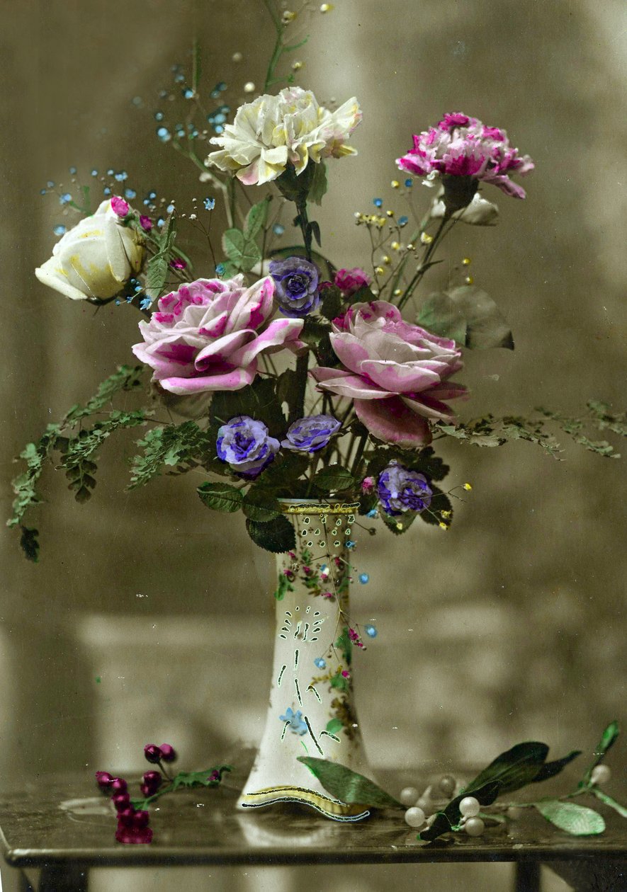 Jarrón de flores c.1898 de French School