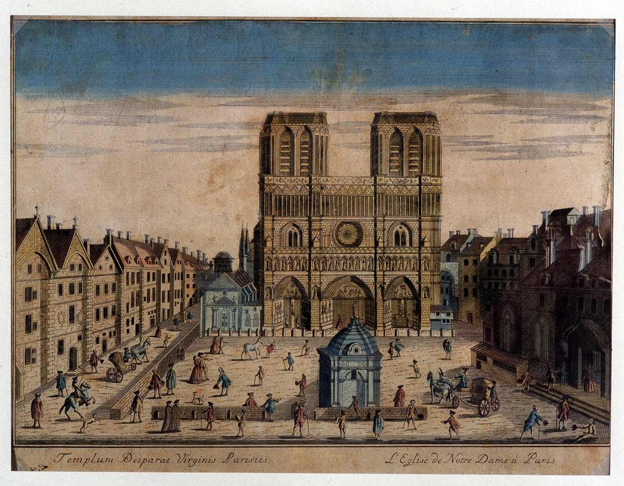 Vista de Notre Dame en París de French School