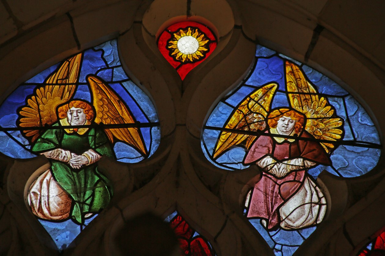 Ventana que representa Ángeles (vidriera) de French School