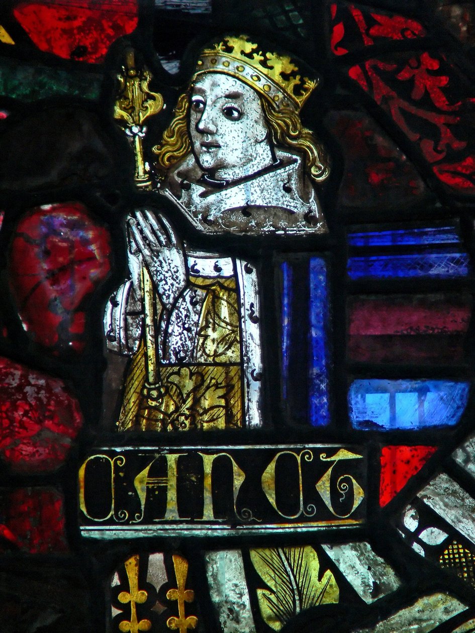 Ventana que representa al Rey Canuto de French School