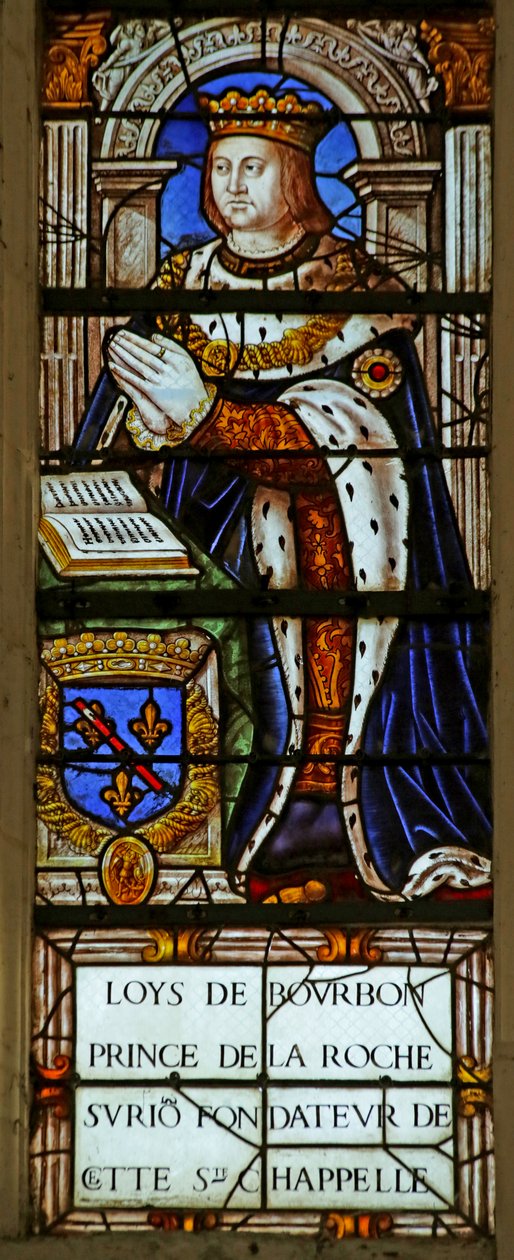 Ventana que representa a Luis de Borbón de French School