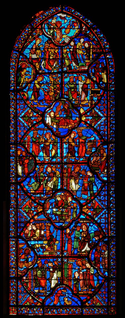 Ventana que representa la vida de San Tomás de French School