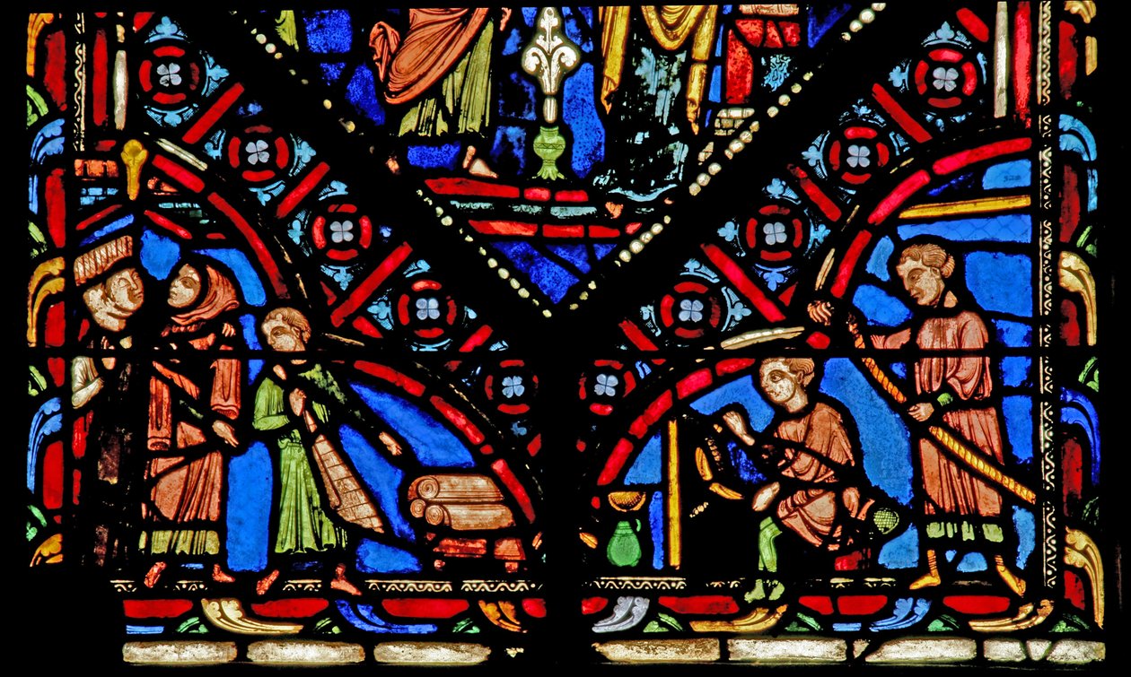 Ventana w0 que representa a cinco donantes artesanos de French School