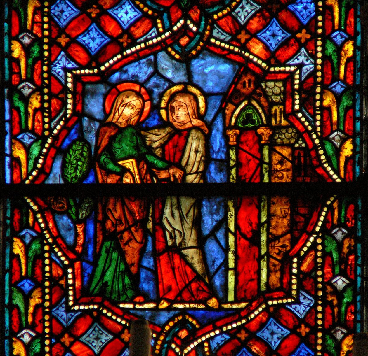 Ventana que representa la Visitación de French School