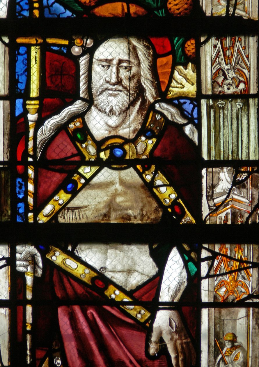 Ventana w14 que representa a Cristo de la Resurrección de French School