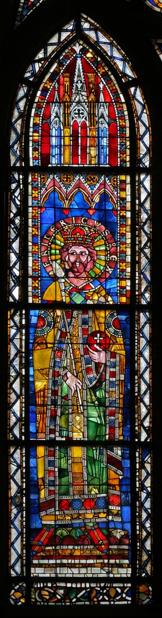 Ventana w15 que representa al emperador Federico I de French School