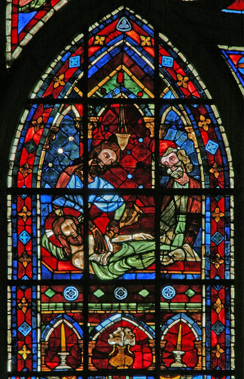 Ventana w200 que representa el Entierro de French School