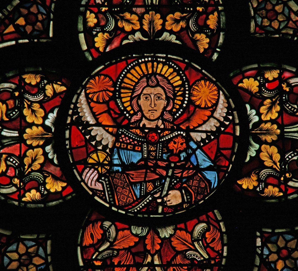 Ventana w201 que representa un ángel de French School
