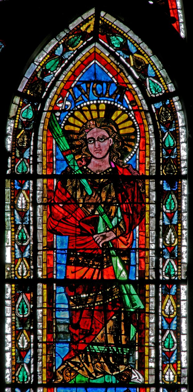 Ventana w202 que representa a Santa Lucía de French School