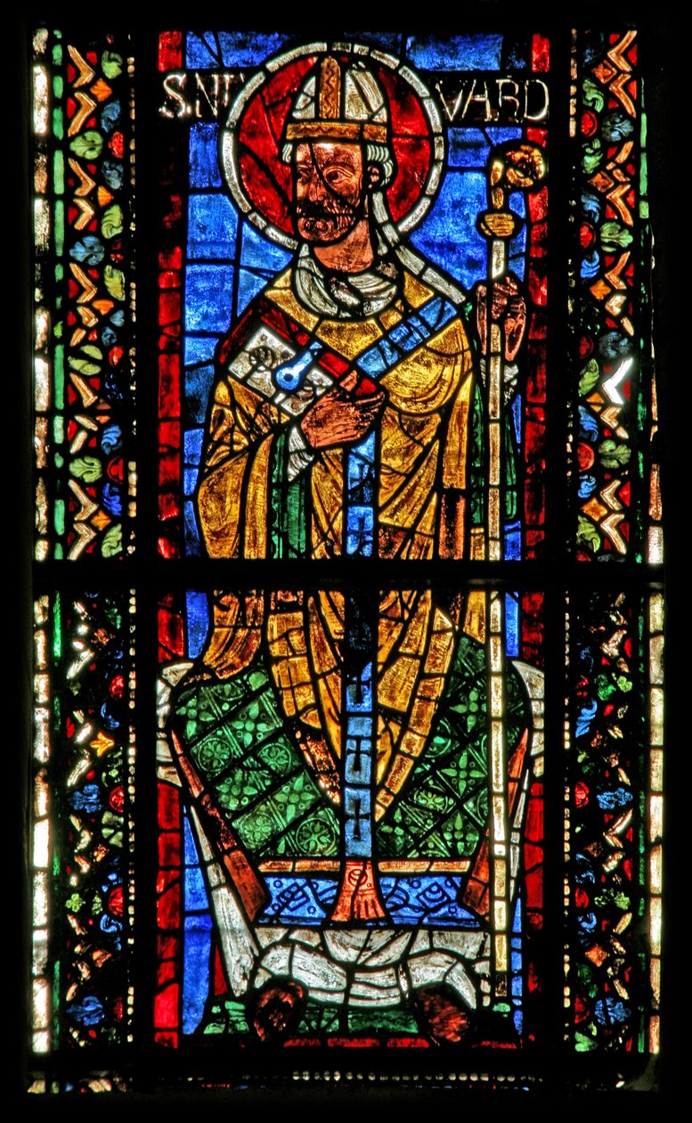 Ventana w203 que representa al Arzobispo Nivard de French School