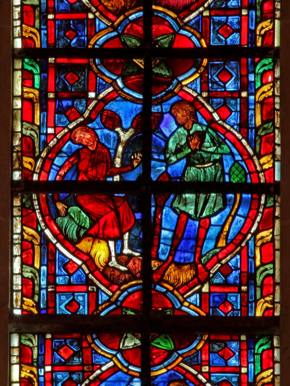Ventana w207 que representa a Adán llorando? de French School