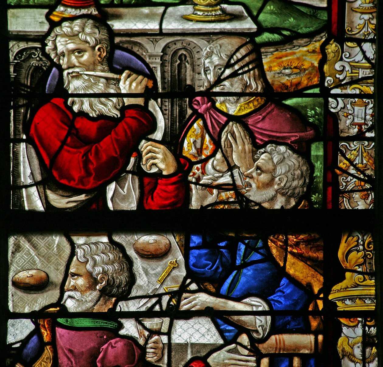 Ventana que representa la Última Cena de French School