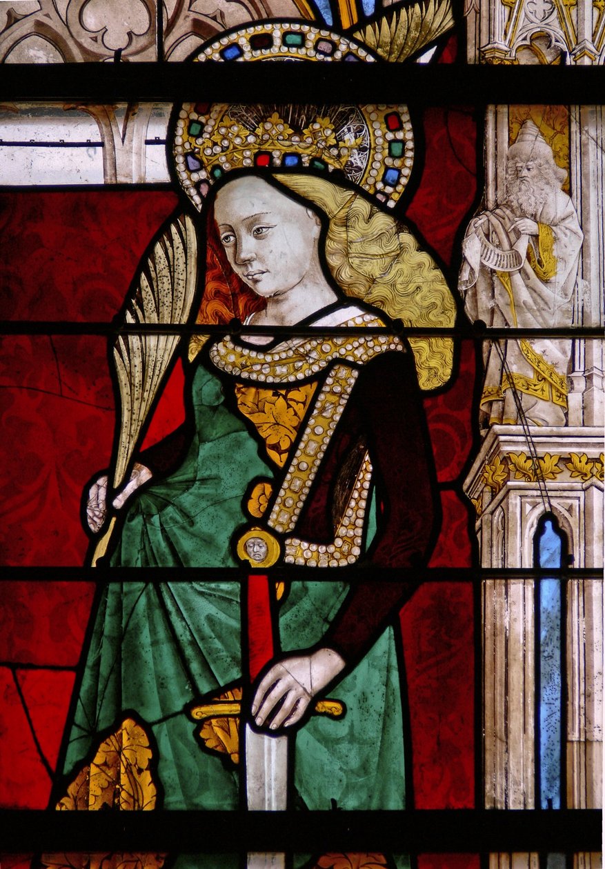 Ventana w25 que representa a Santa Catalina de French School