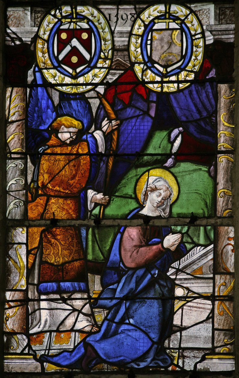Ventana w3 que representa la Anunciación de French School