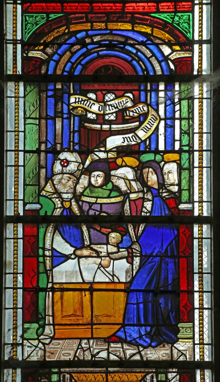 Ventana w4 que representa la Circuncisión de French School