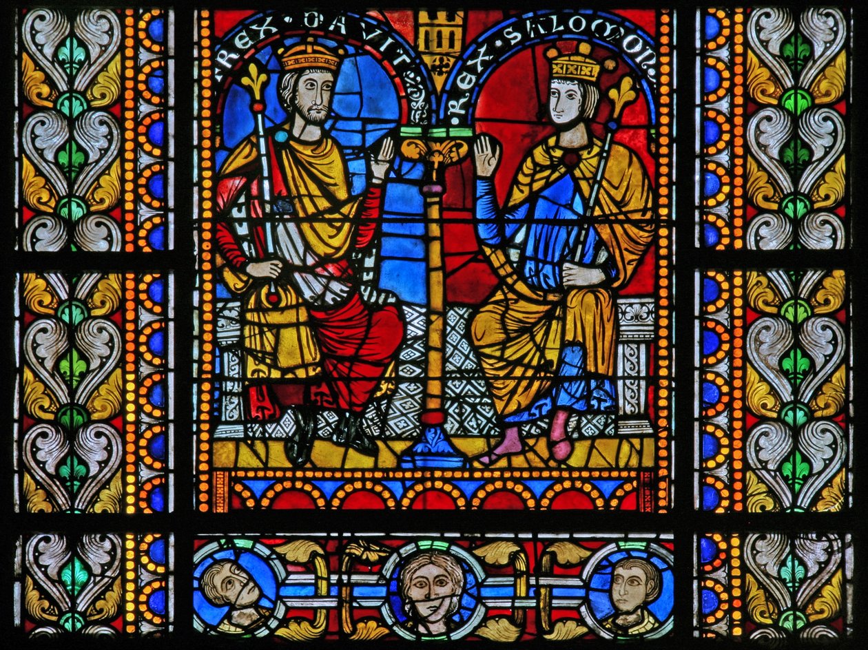 Ventana w5 que representa a David y Salomón de French School