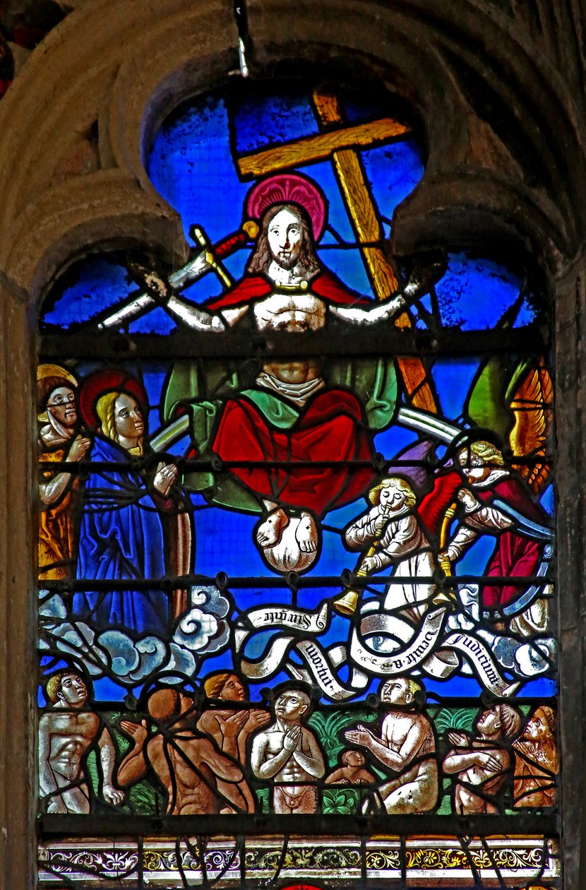 Ventana w6 que representa el Juicio Final de French School