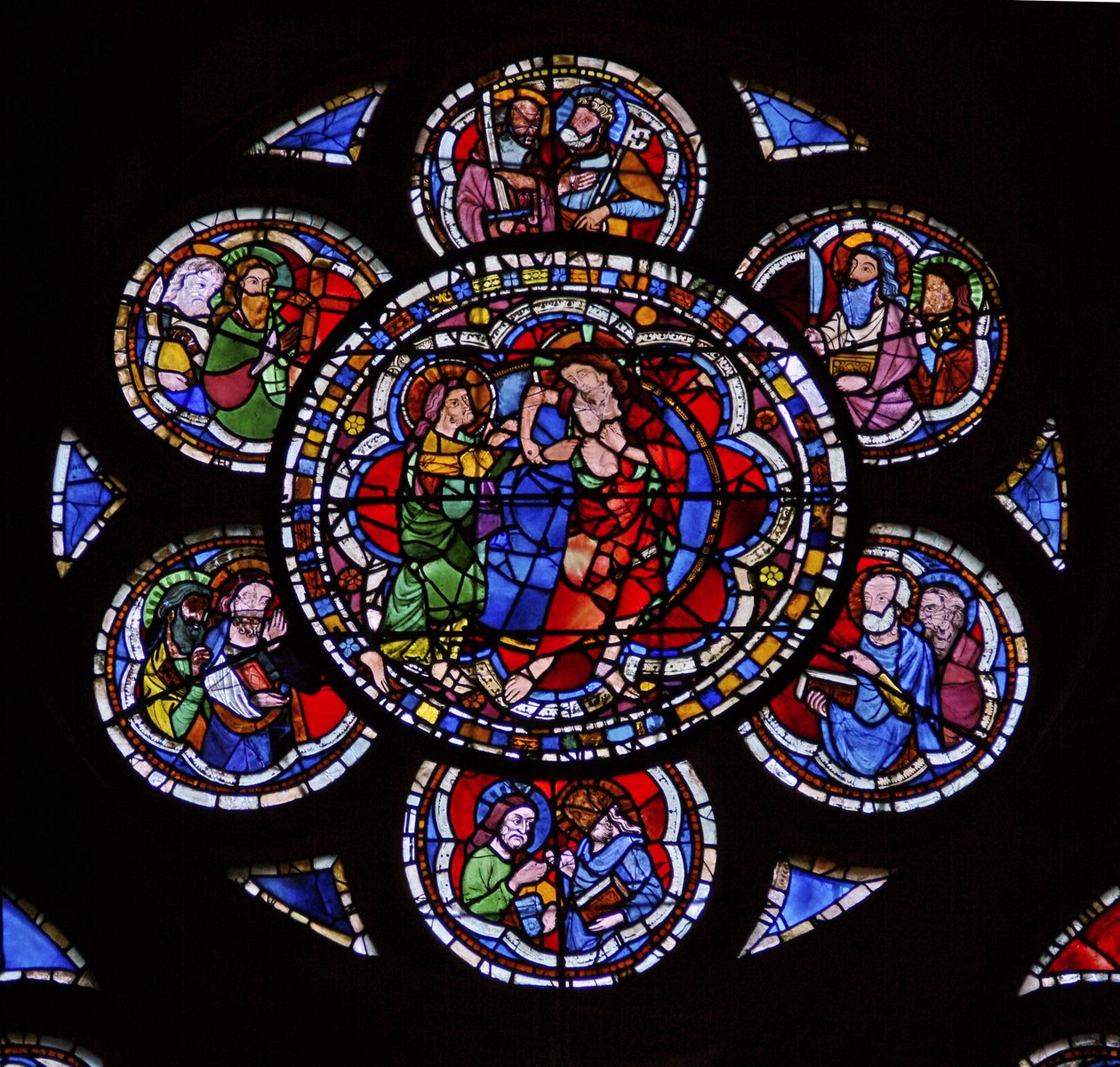 Ventana w9 que representa a Santo Tomás dudando de French School