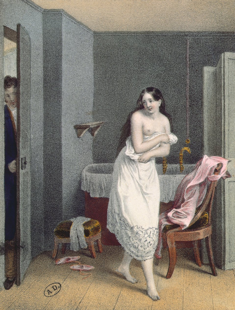 Mujer saliendo de su baño, c.1825 de French School