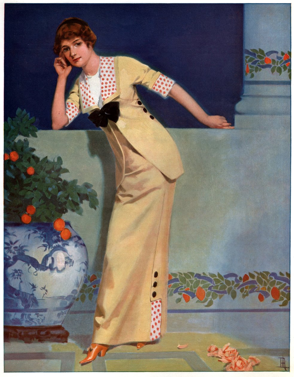 Mujer en 2700. c.1910 (grabado) de French School
