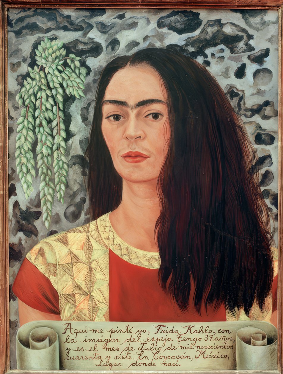 Autorretrato con el pelo suelto de Frida Kahlo