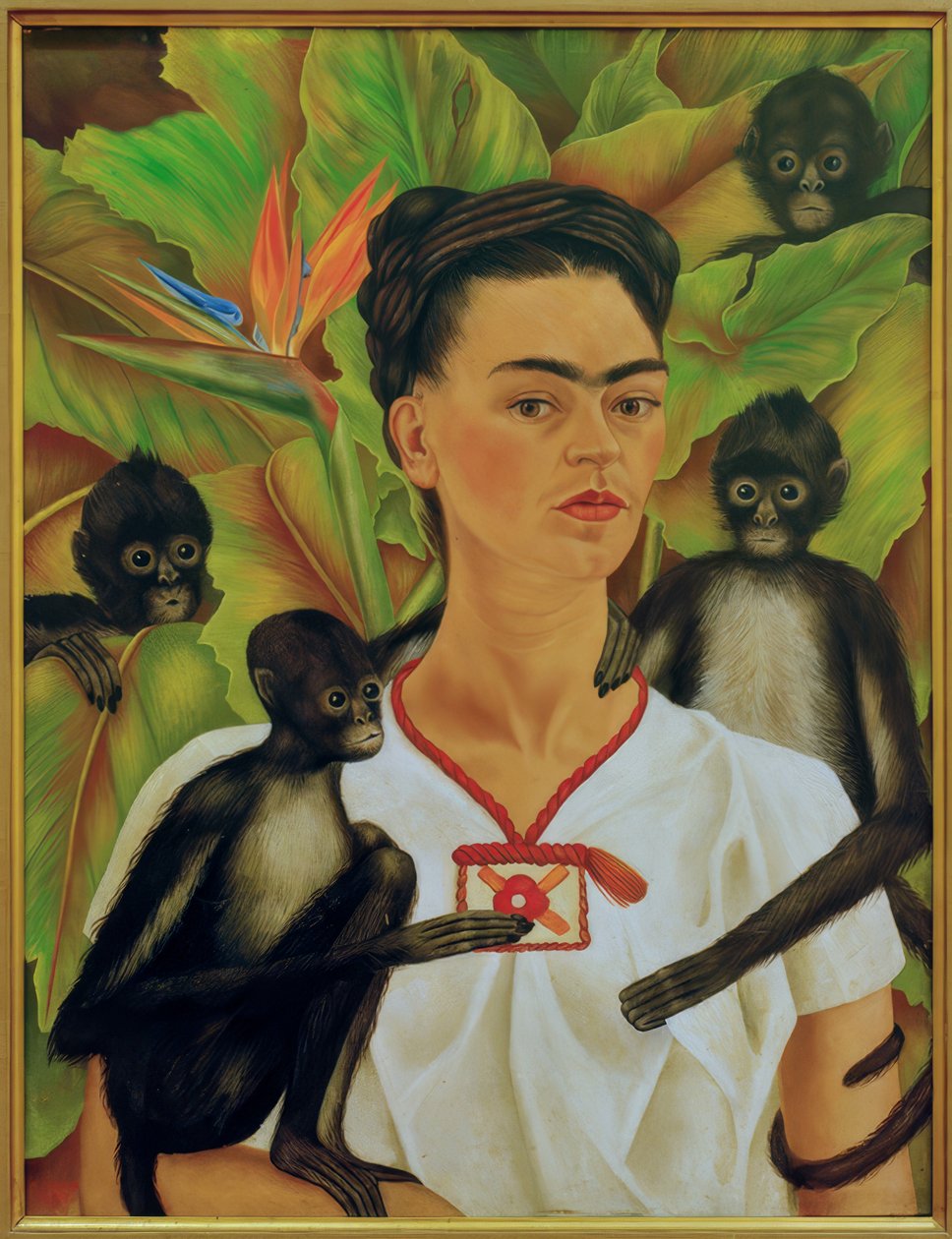 Autorretrato con monos de Frida Kahlo