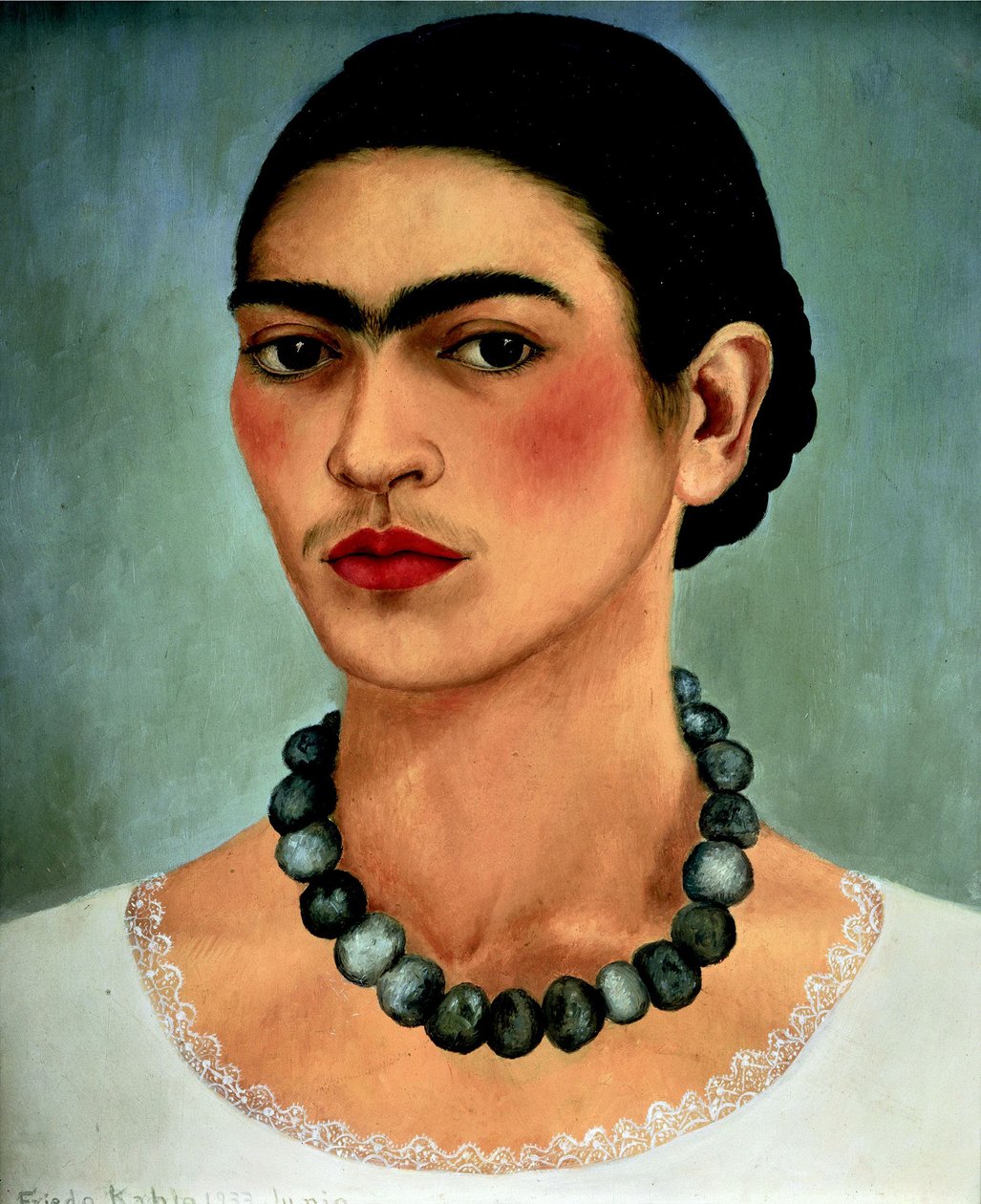 Autorretrato con collar de Frida Kahlo