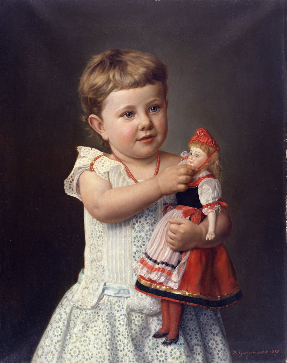 La nieta del artista, Olga Graupenstein, 1888 de Friederich Wilhelm Graupenstein