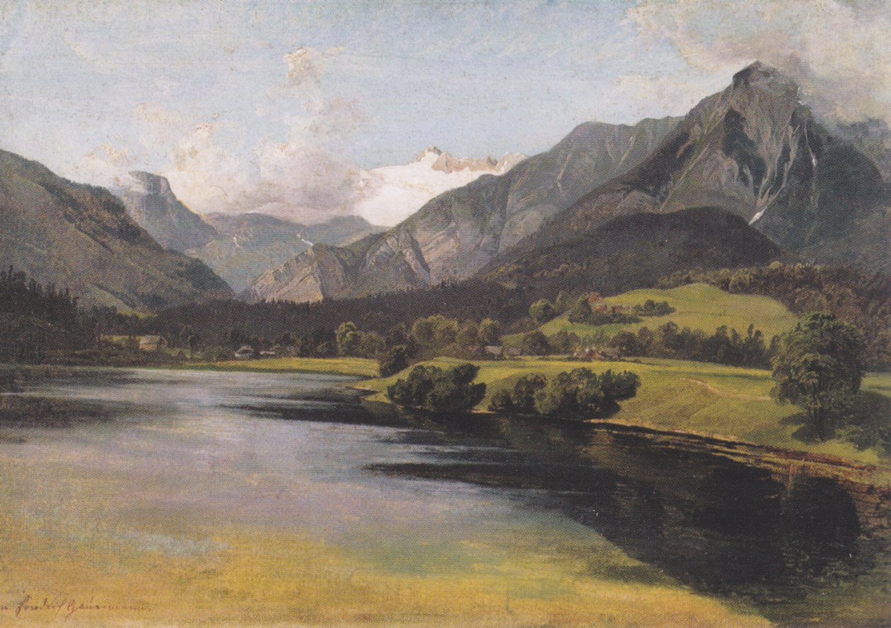 Der Altauseer See mit dem Dachstein de Friedrich Gauermann