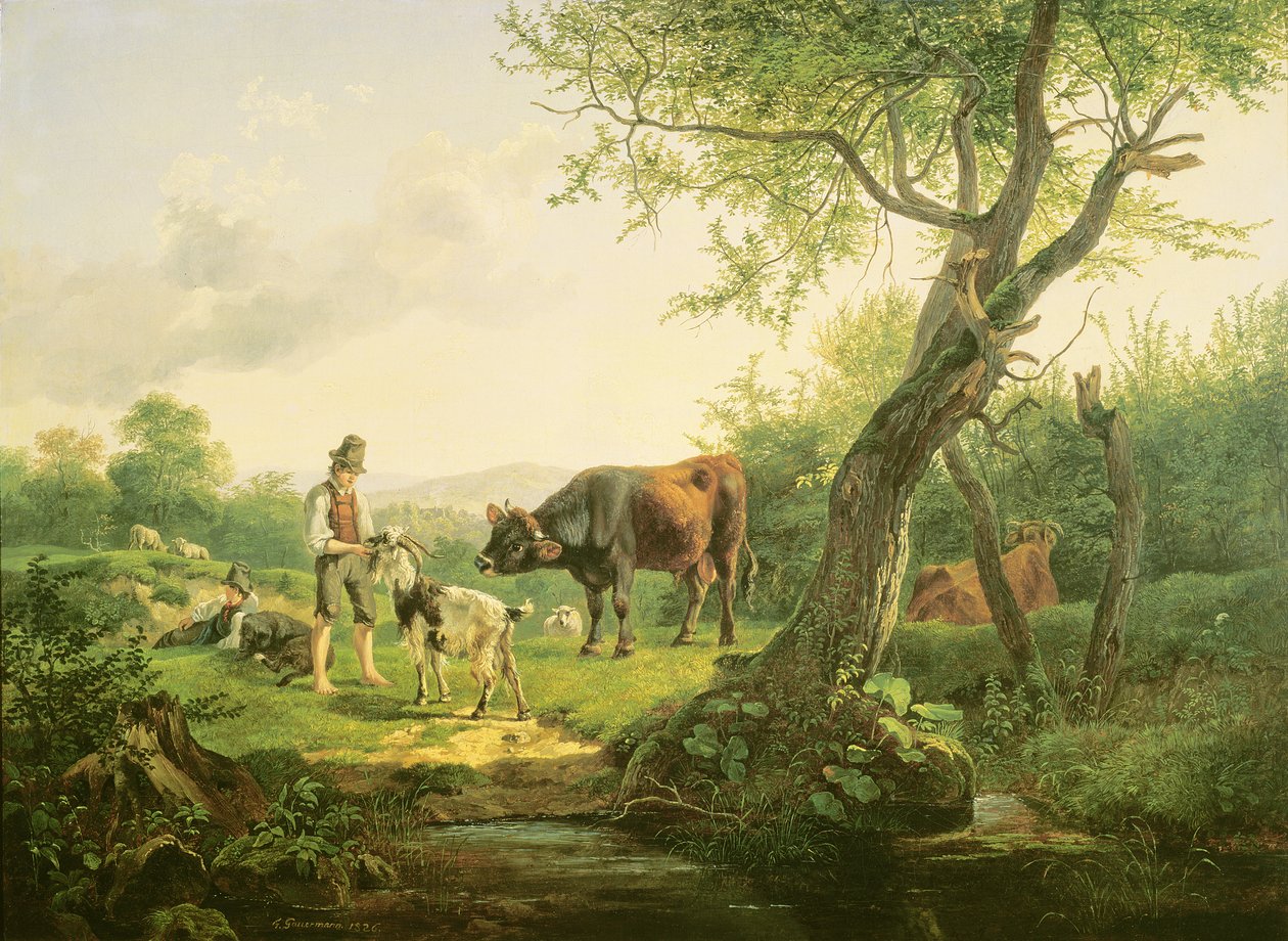 Paisaje con un pastor, 1826 de Friedrich Gauermann