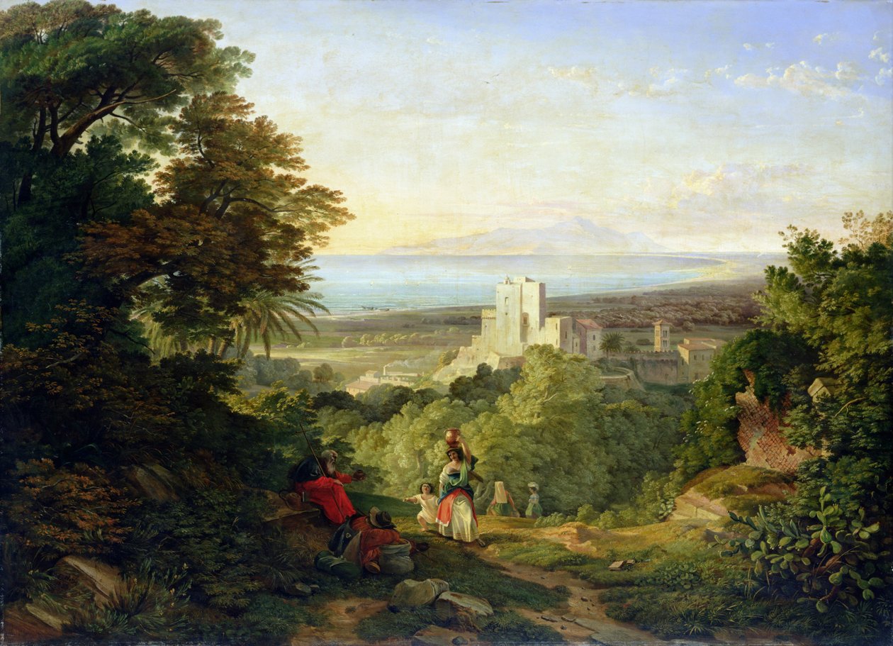 Vista de Terracina y Monte Circeo, 1833 | Friedrich Nerly