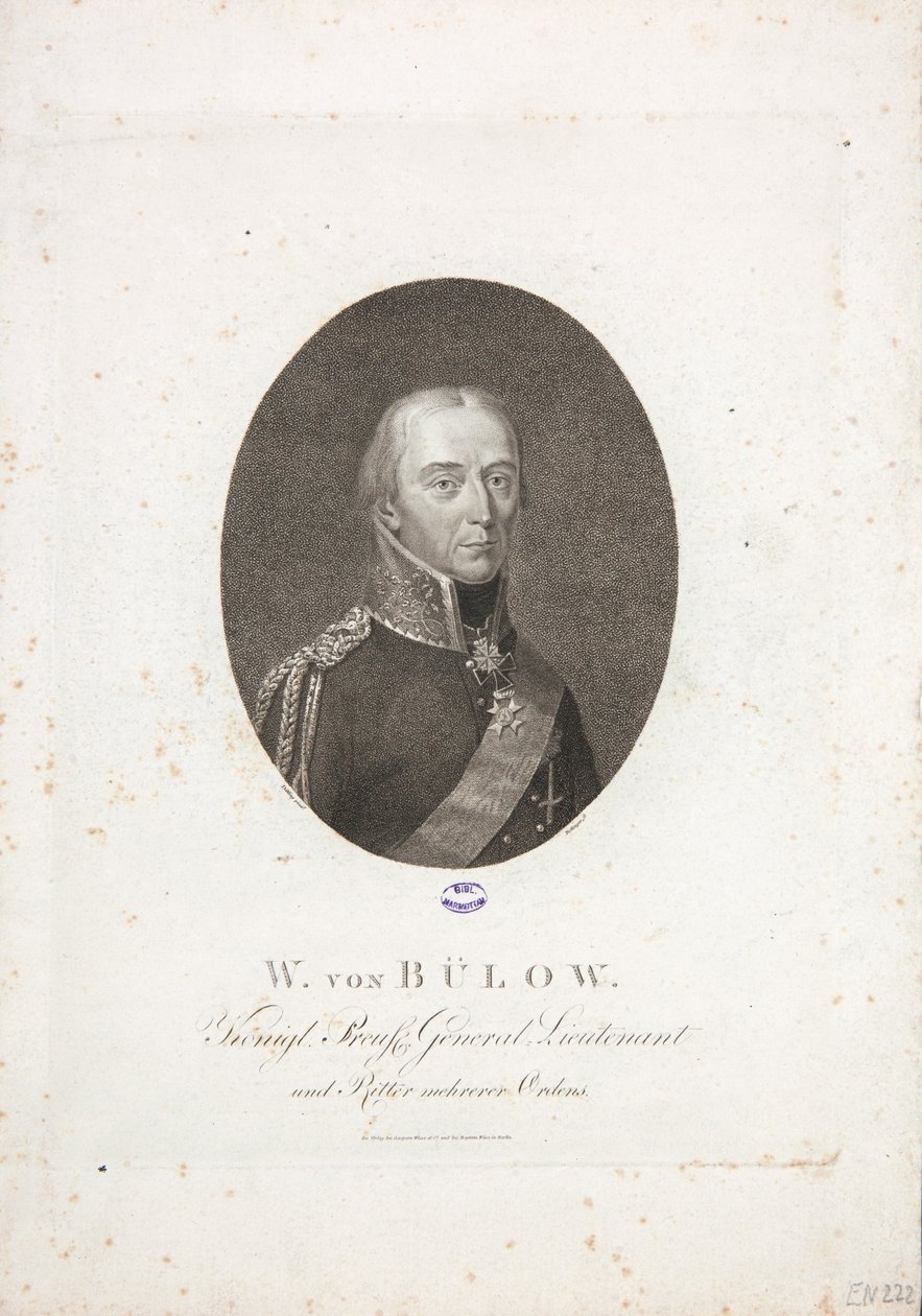 Friedrich Wilhelm Bülow von Dennewitz, c.1814 de Friedrich Wilhelm Bollinger