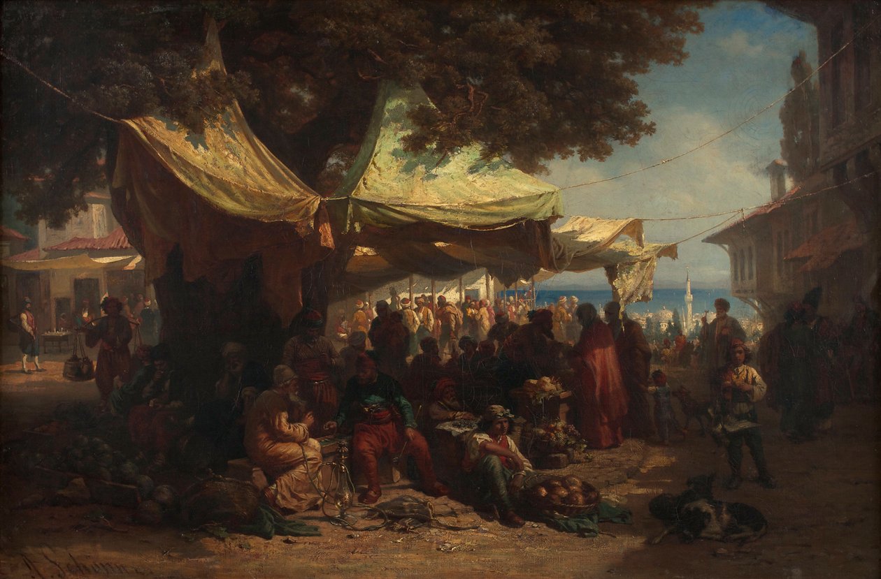 Mercado de Constantinopla de Friedrich Alois Schönn