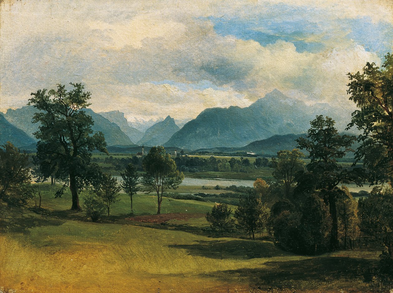 Vista de Liefering de Friedrich August Mathias Gauermann