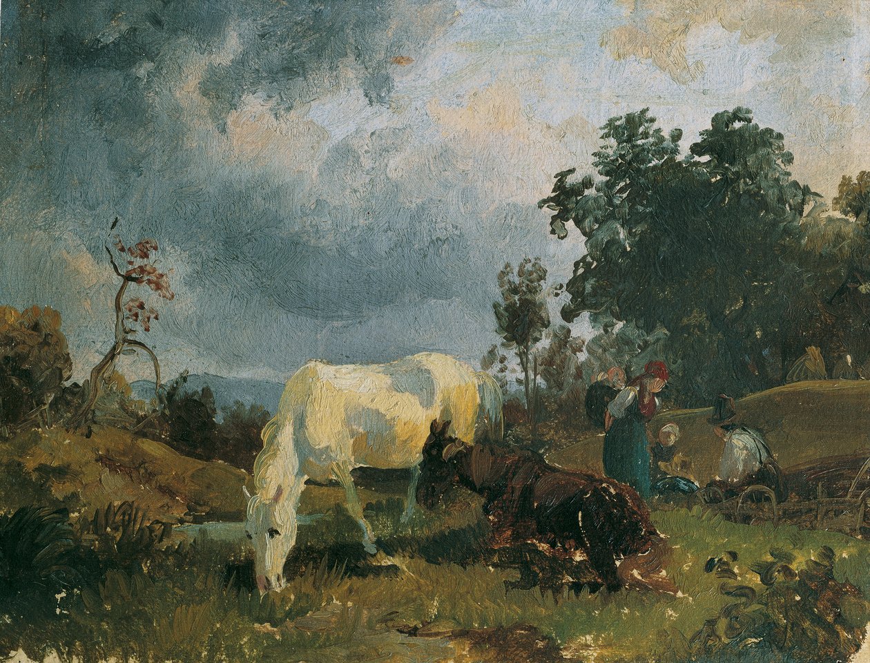 Un caballo gris en el páramo de Friedrich August Mathias Gauermann