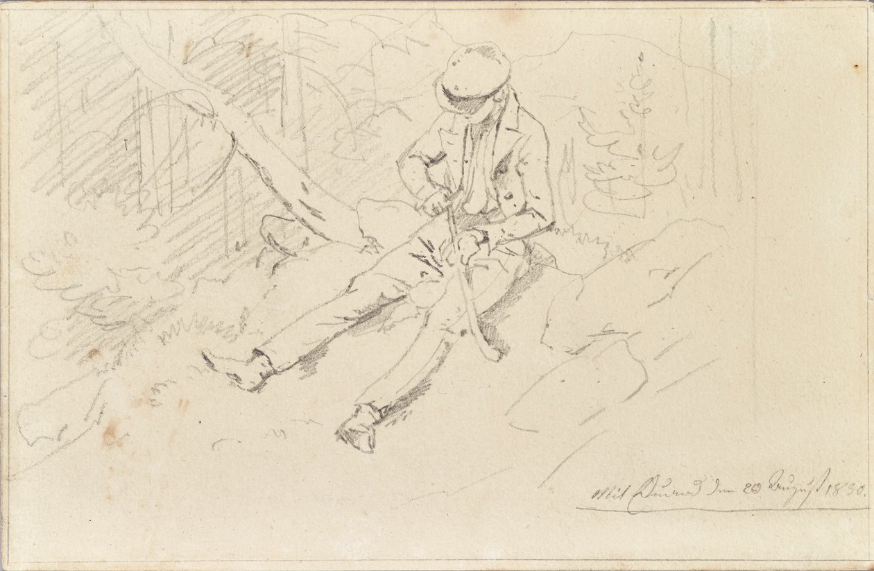 Jóvenes con gorra de visera de Friedrich August Mathias Gauermann