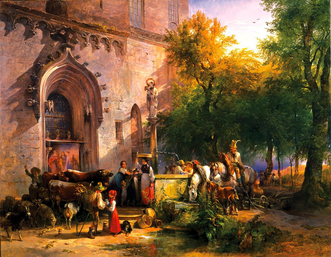 En la fuente del monasterio, 1836 de Friedrich August Matthias Gauermann