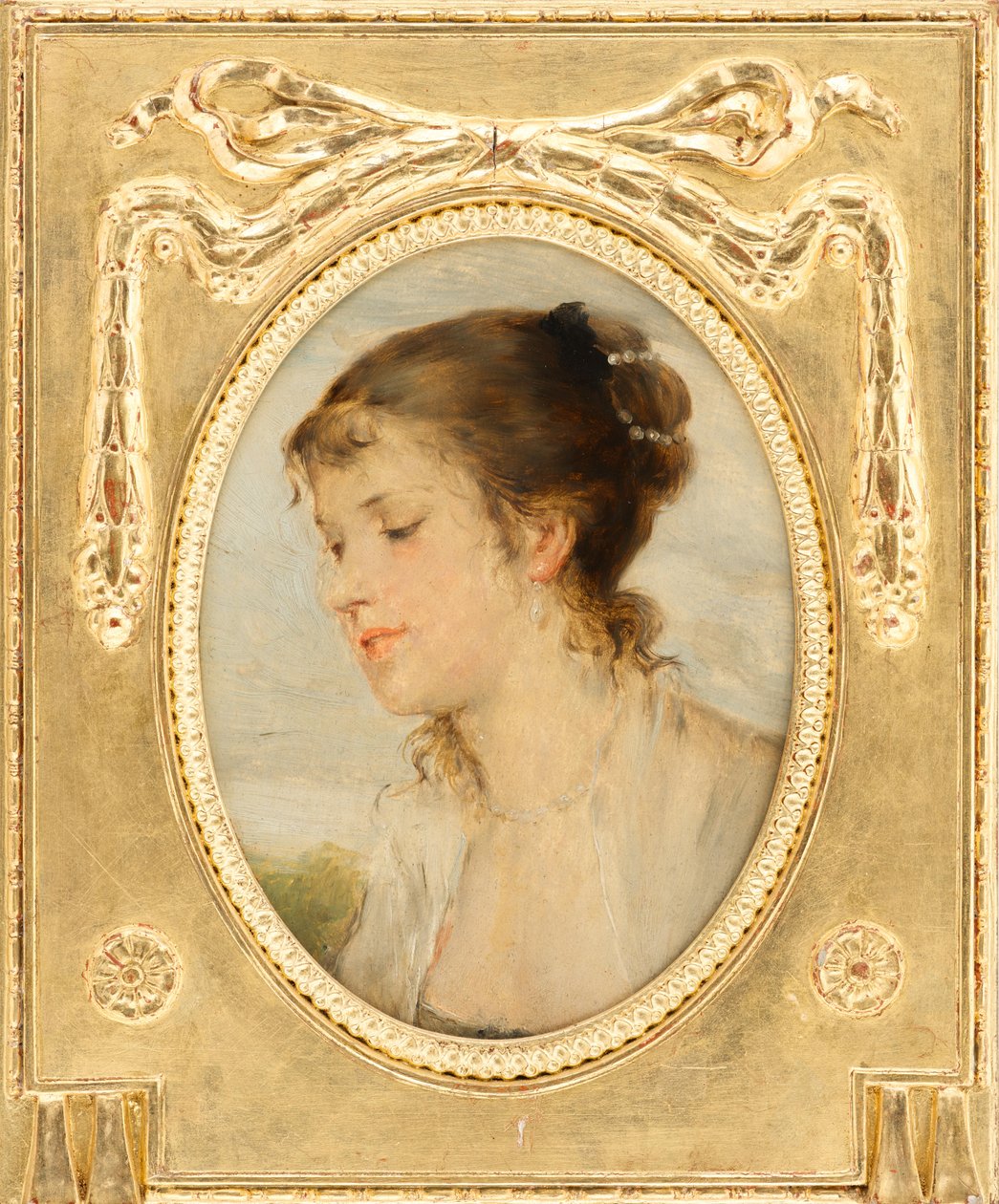 Retrato de una niña de Friedrich August von Kaulbach