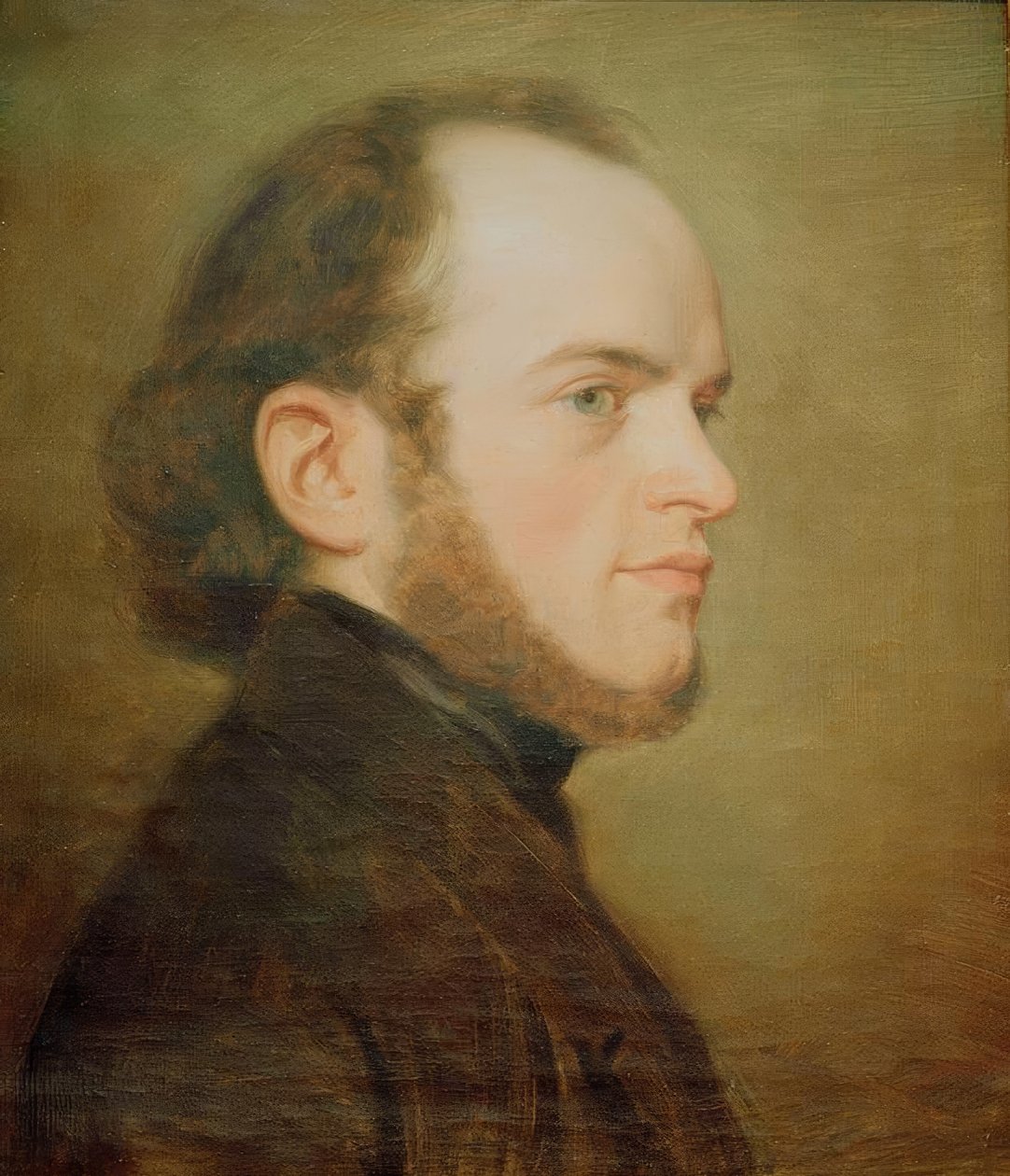 Retrato del joven Adolph Menzel de Friedrich Eduard Meyerheim
