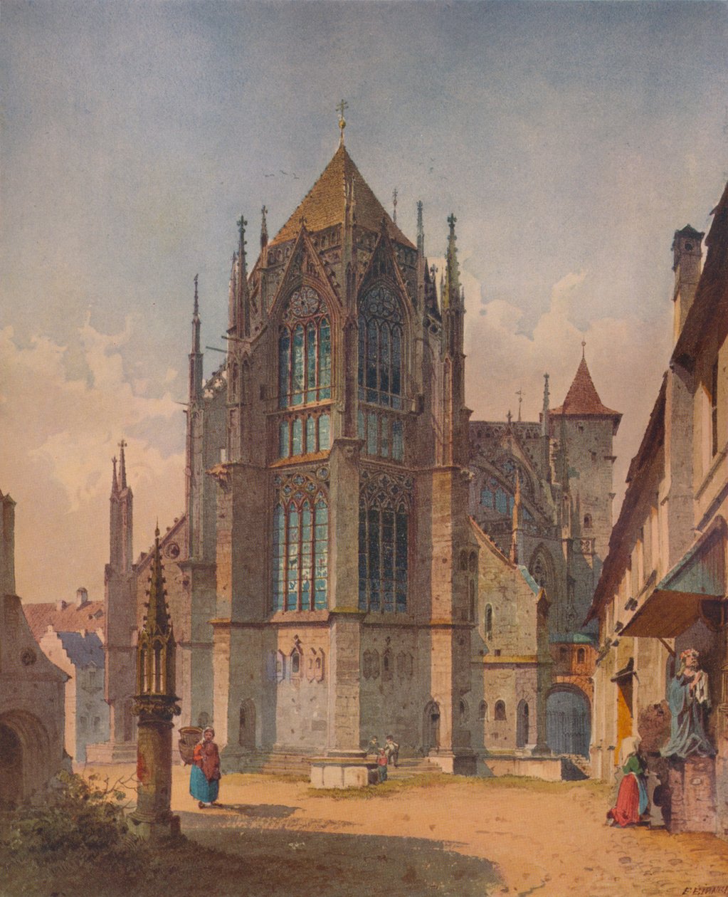 Una iglesia francesa, c1863 de Friedrich Eibner