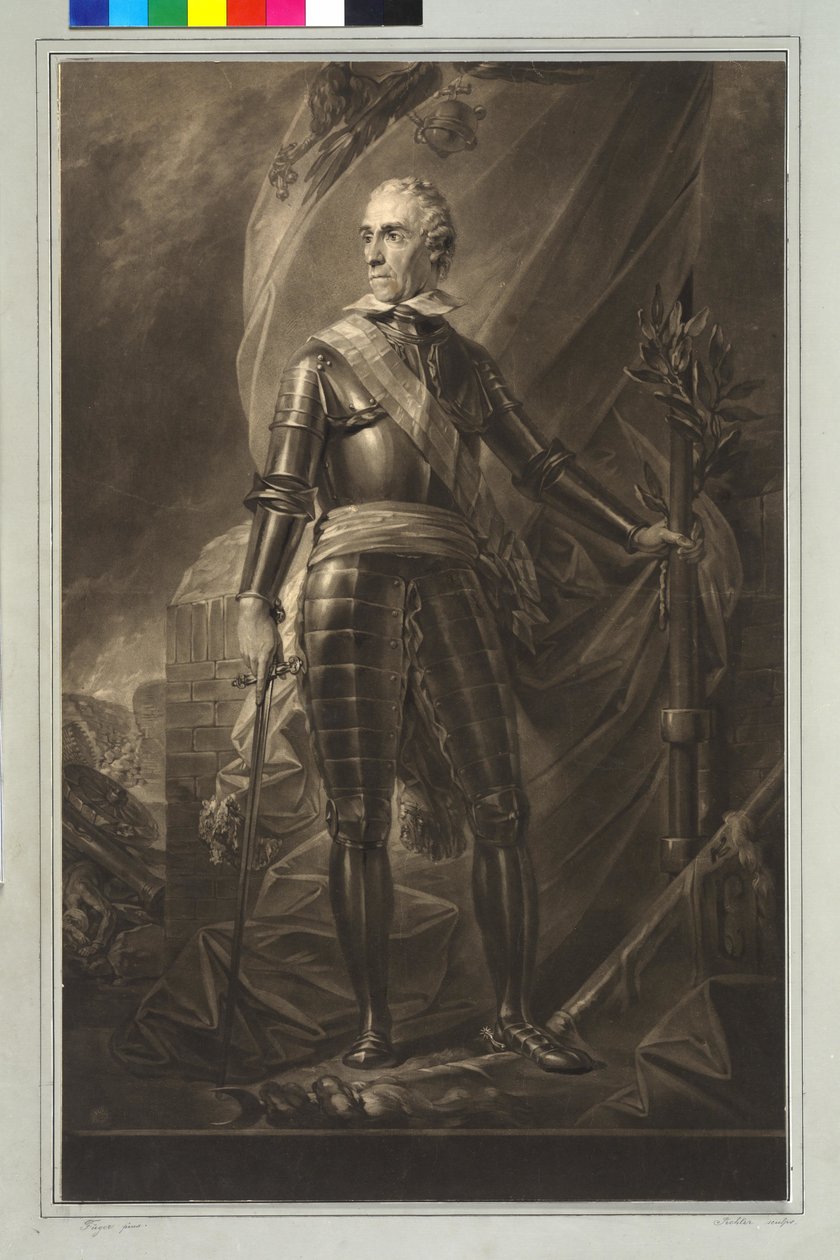 Gideon Ernst Barón von Loudon (mezzotinta) de Friedrich Heinrich Fuger