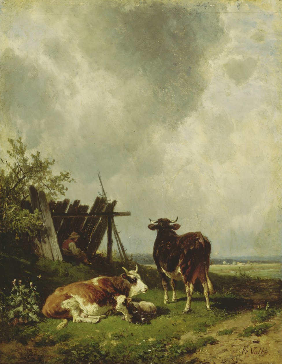 Las vacas, siglo XIX de Friedrich Johann Voltz
