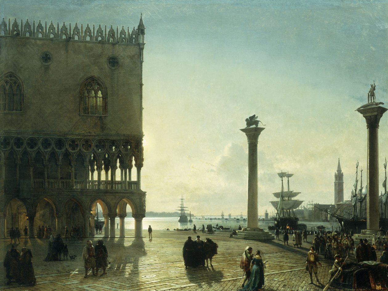 Piazza San Marco de noche de Friedrich Nerly