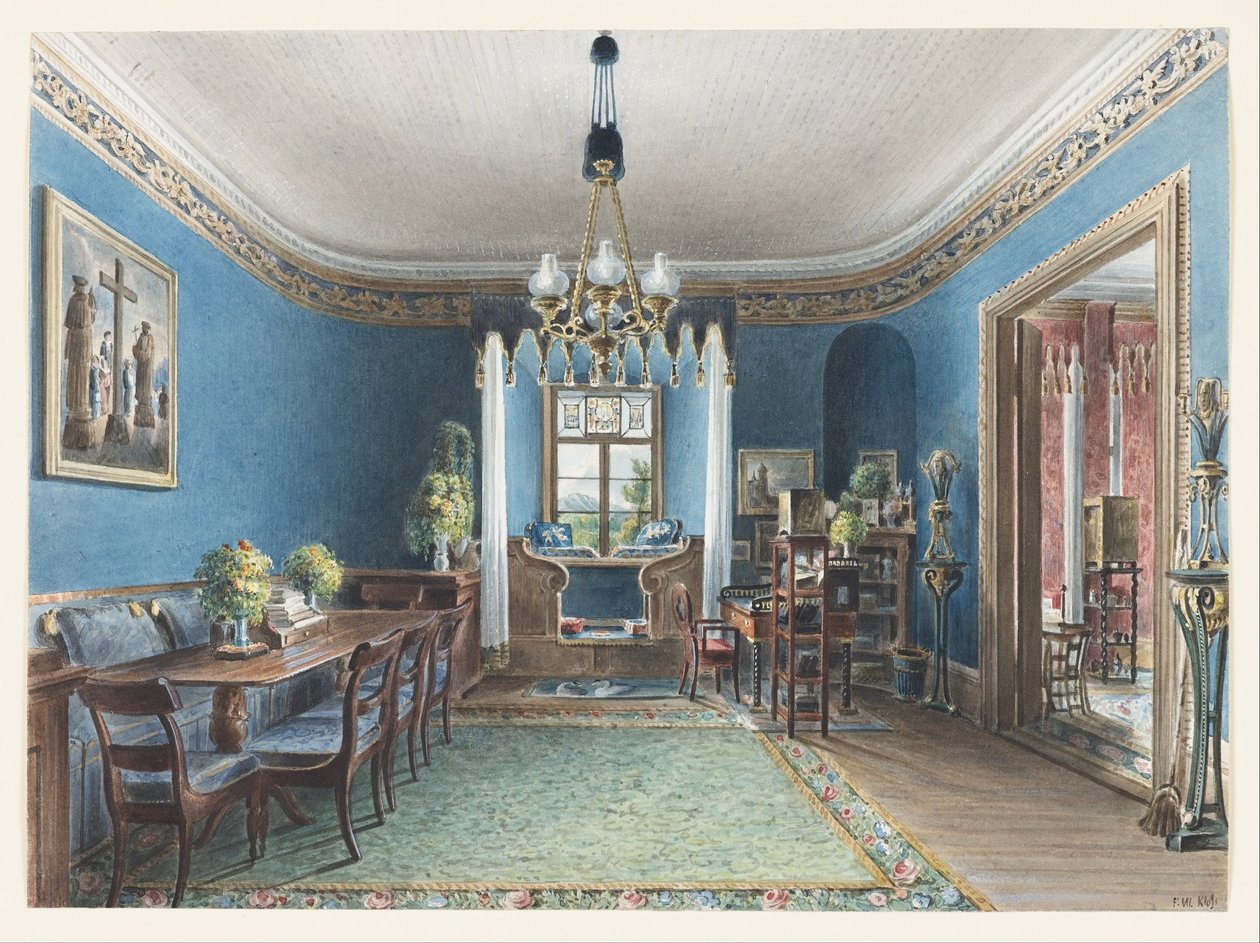 Salón Azul del castillo de Fischbach de Friedrich Wilhelm Klose