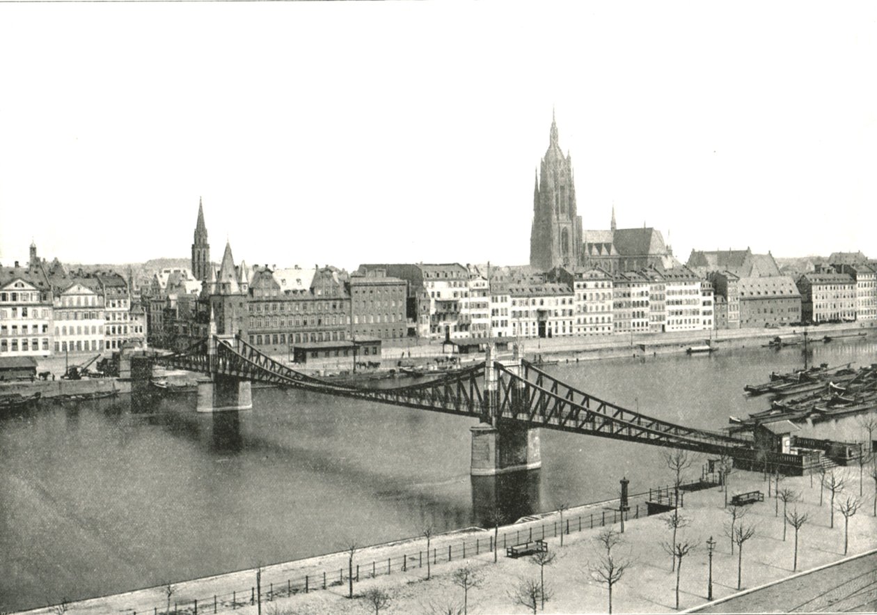 Vista desde Sachsenhausen, Frankfurt, Alemania, 1895 de Frith and Co