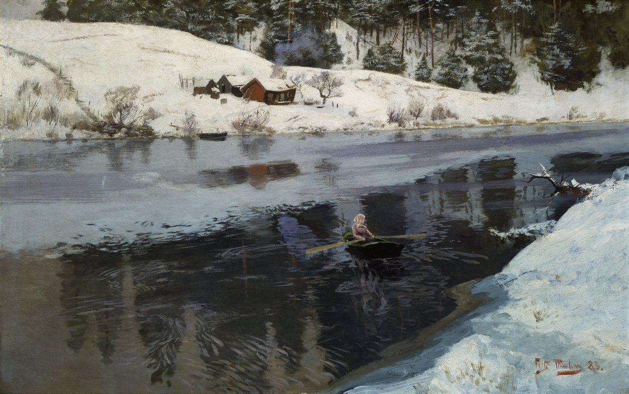 Invierno en el río Simoa de Fritz Thaulow